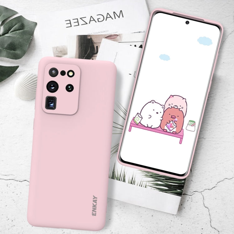 For Samsung Galaxy S20 Ultra Hat-Prince ENKAY ENK-PC0452 2 in 1 Ultra-thin Solid Color TPU Slim Case Soft Cover + 3D Full Screen PET Curved Hot Bending HD Screen Protector Soft Film
