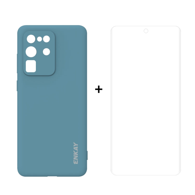 For Samsung Galaxy S20 Ultra Hat-Prince ENKAY ENK-PC0452 2 in 1 Ultra-thin Solid Color TPU Slim Case Soft Cover + 3D Full Screen PET Curved Hot Bending HD Screen Protector Soft Film