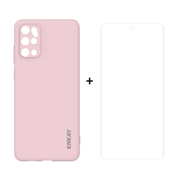 For Samsung Galaxy S20+ Hat-Prince ENKAY ENK-PC0442 2 in 1 Ultra-thin Solid Color TPU Slim Case Soft Cover + 3D Full Screen PET Curved Hot Bending HD Screen Protector Soft Film