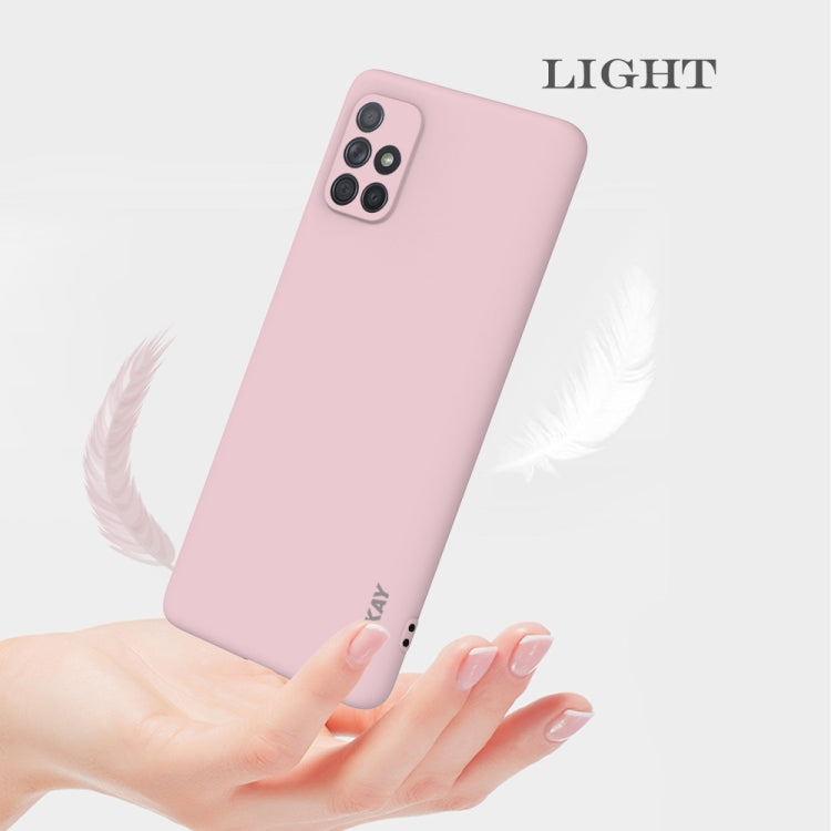 For Samsung Galaxy A71 Hat-Prince ENKAY ENK-PC0422 2 in 1 Ultra-thin Solid Color TPU Slim Case Soft Cover + 0.26mm 9H 2.5D Tempered Glass Protector Film