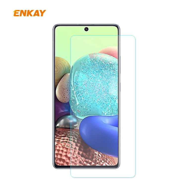 For Samsung Galaxy A71 Hat-Prince ENKAY ENK-PC0422 2 in 1 Ultra-thin Solid Color TPU Slim Case Soft Cover + 0.26mm 9H 2.5D Tempered Glass Protector Film