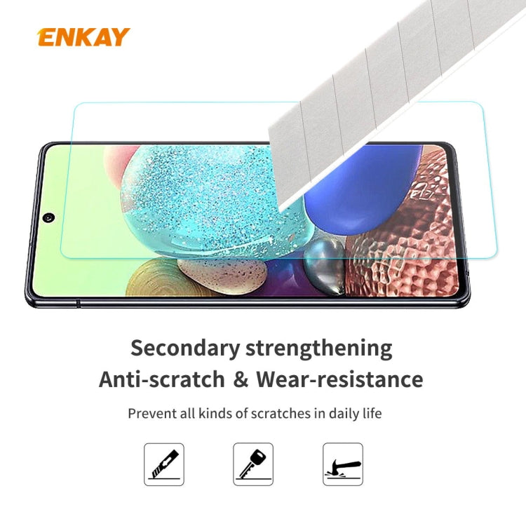 For Samsung Galaxy A71 Hat-Prince ENKAY ENK-PC0422 2 in 1 Ultra-thin Solid Color TPU Slim Case Soft Cover + 0.26mm 9H 2.5D Tempered Glass Protector Film