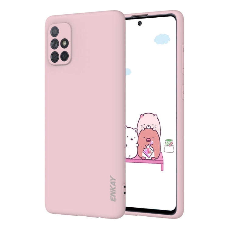 For Samsung Galaxy A71 Hat-Prince ENKAY ENK-PC0422 2 in 1 Ultra-thin Solid Color TPU Slim Case Soft Cover + 0.26mm 9H 2.5D Tempered Glass Protector Film