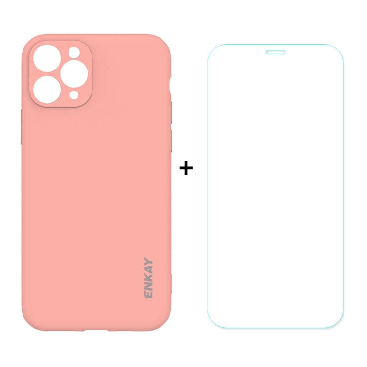 For iPhone 11 Pro Hat-Prince ENKAY ENK-PC0382 2 in 1 Ultra-thin Solid Color TPU Slim CaseSoft Cover + 0.26mm 9H 2.5D Tempered Glass Protector Film