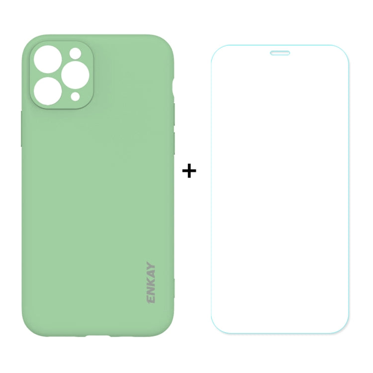 For iPhone 11 Pro Hat-Prince ENKAY ENK-PC0382 2 in 1 Ultra-thin Solid Color TPU Slim CaseSoft Cover + 0.26mm 9H 2.5D Tempered Glass Protector Film