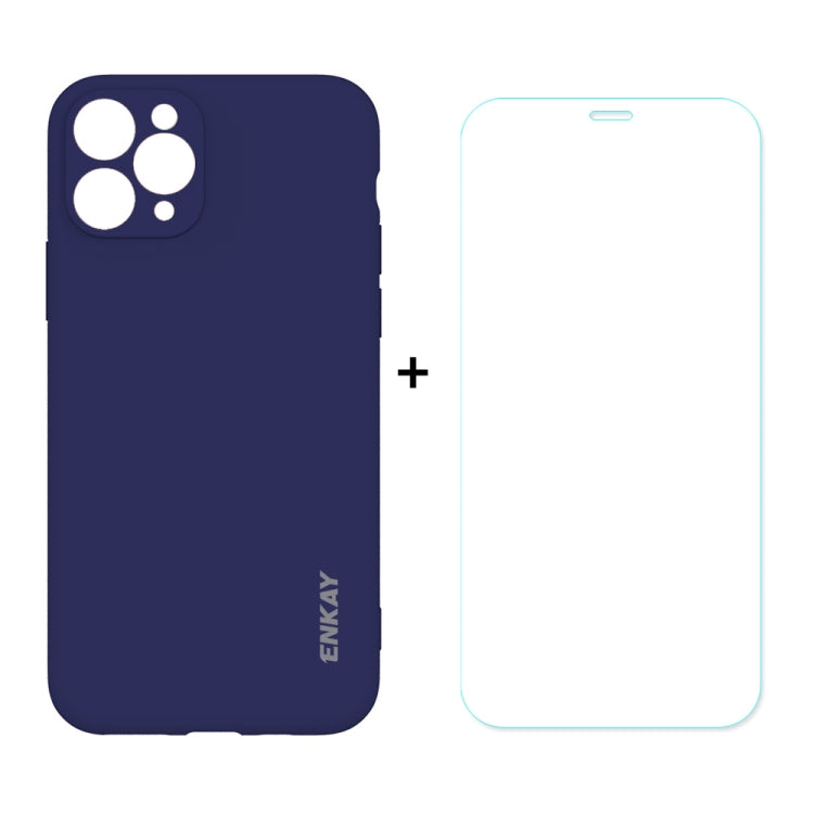 For iPhone 11 Pro Hat-Prince ENKAY ENK-PC0382 2 in 1 Ultra-thin Solid Color TPU Slim CaseSoft Cover + 0.26mm 9H 2.5D Tempered Glass Protector Film