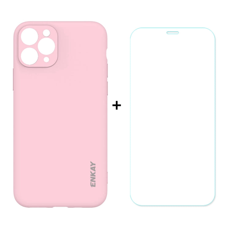 For iPhone 11 Pro Max Hat-Prince ENKAY ENK-PC0392 2 in 1 Ultra-thin Solid Color TPU Slim Case Soft Cover + 0.26mm 9H 2.5D Tempered Glass Protector Film