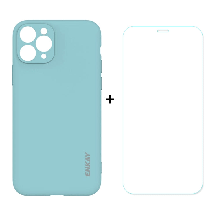 For iPhone 11 Pro Max Hat-Prince ENKAY ENK-PC0392 2 in 1 Ultra-thin Solid Color TPU Slim Case Soft Cover + 0.26mm 9H 2.5D Tempered Glass Protector Film