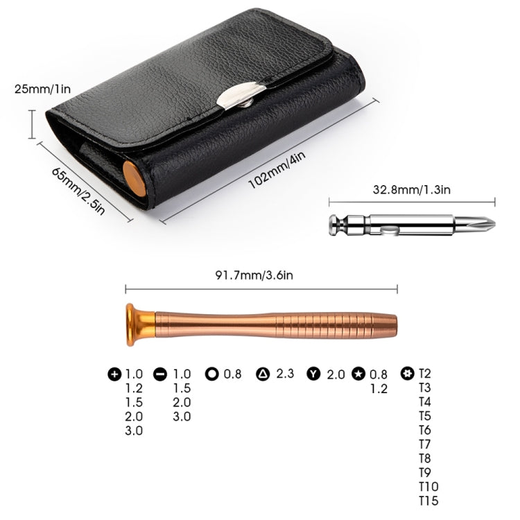 27 in 1 Magnetic Suction Portable Wallet Type Screw Driver Set Mobile Phone Tablet Maintenance Tool