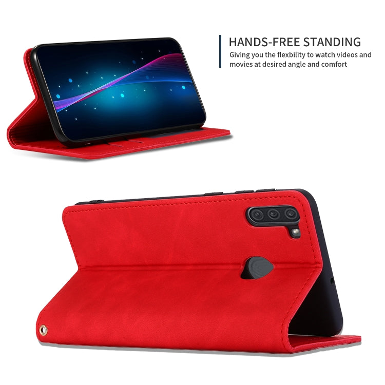 For Samsung Galaxy A11 (US) Retro Skin Feel Business Magnetic Horizontal Flip Leather Case