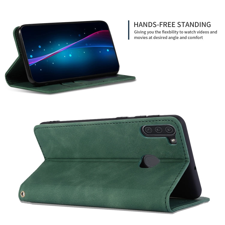 For Samsung Galaxy A11 (US) Retro Skin Feel Business Magnetic Horizontal Flip Leather Case