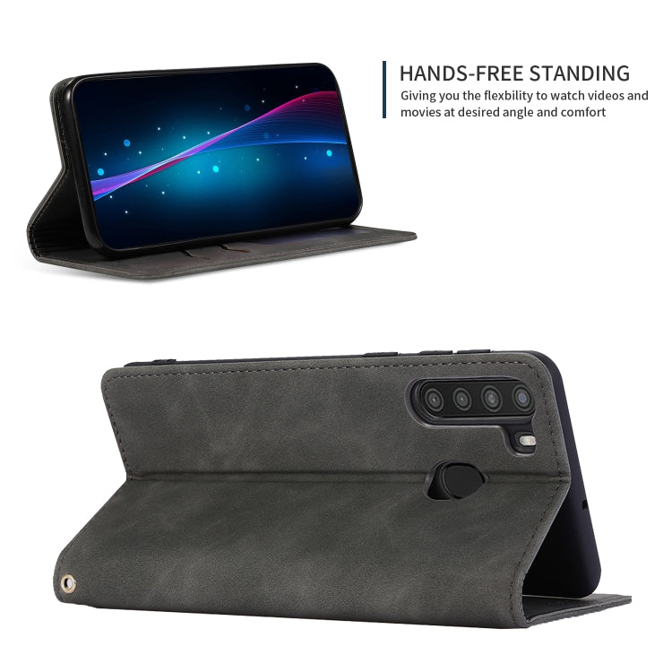 For Samsung Galaxy A21  (EU) Retro Skin Feel Business Magnetic Horizontal Flip Leather Case