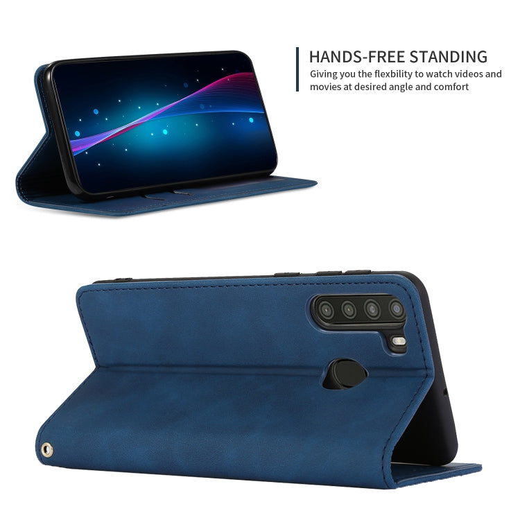 For Samsung Galaxy A21  (EU) Retro Skin Feel Business Magnetic Horizontal Flip Leather Case
