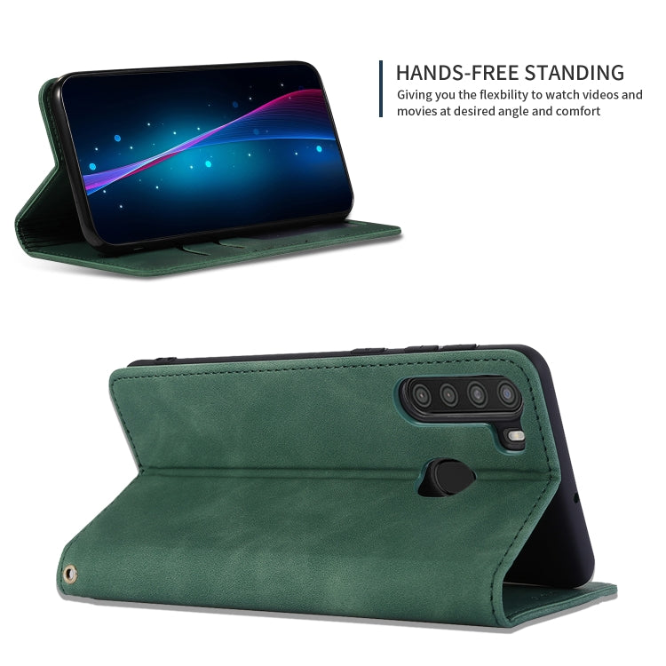 For Samsung Galaxy A21  (EU) Retro Skin Feel Business Magnetic Horizontal Flip Leather Case