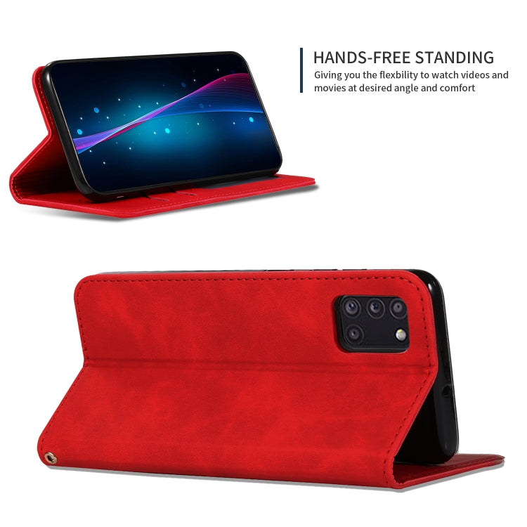 For Samsung Galaxy A31 Retro Skin Feel Business Magnetic Horizontal Flip Leather Case
