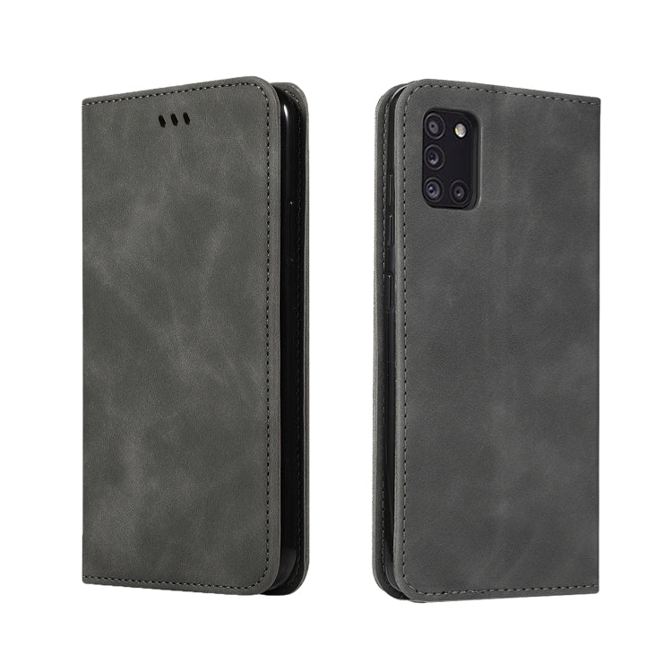 For Samsung Galaxy A31 Retro Skin Feel Business Magnetic Horizontal Flip Leather Case