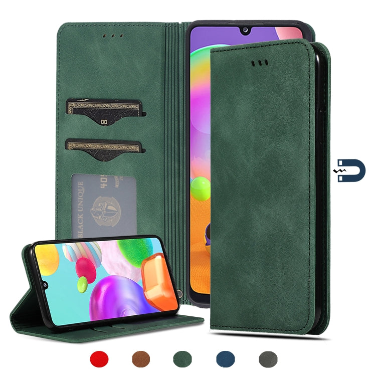 For Samsung Galaxy A31 Retro Skin Feel Business Magnetic Horizontal Flip Leather Case