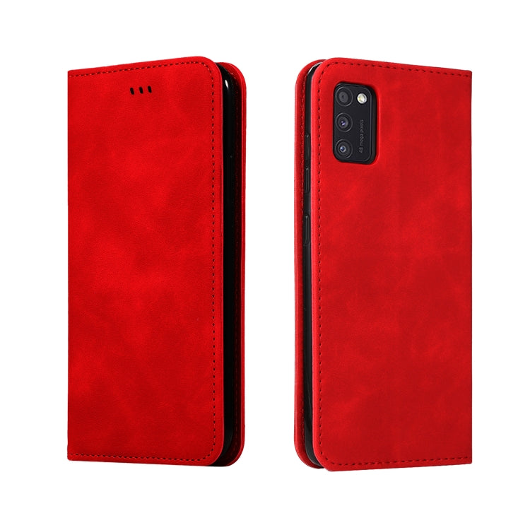 For Samsung Galaxy A41 (EU) Retro Skin Feel Business Magnetic Horizontal Flip Leather Case