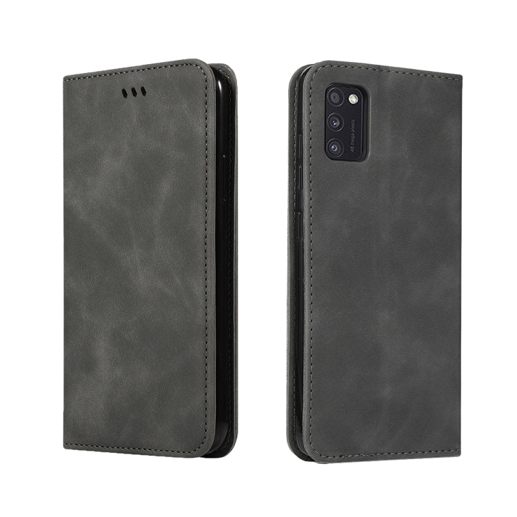 For Samsung Galaxy A41 (EU) Retro Skin Feel Business Magnetic Horizontal Flip Leather Case