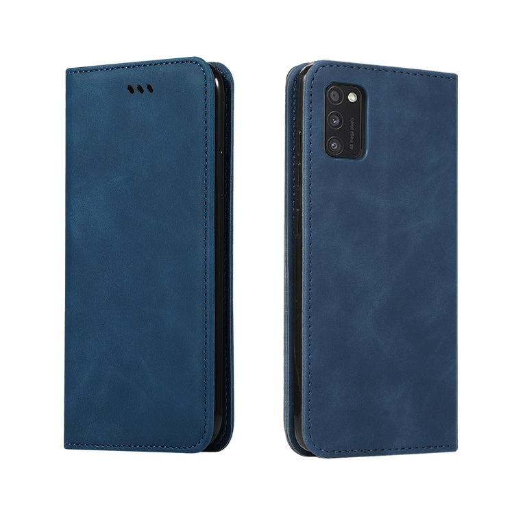 For Samsung Galaxy A41 (EU) Retro Skin Feel Business Magnetic Horizontal Flip Leather Case