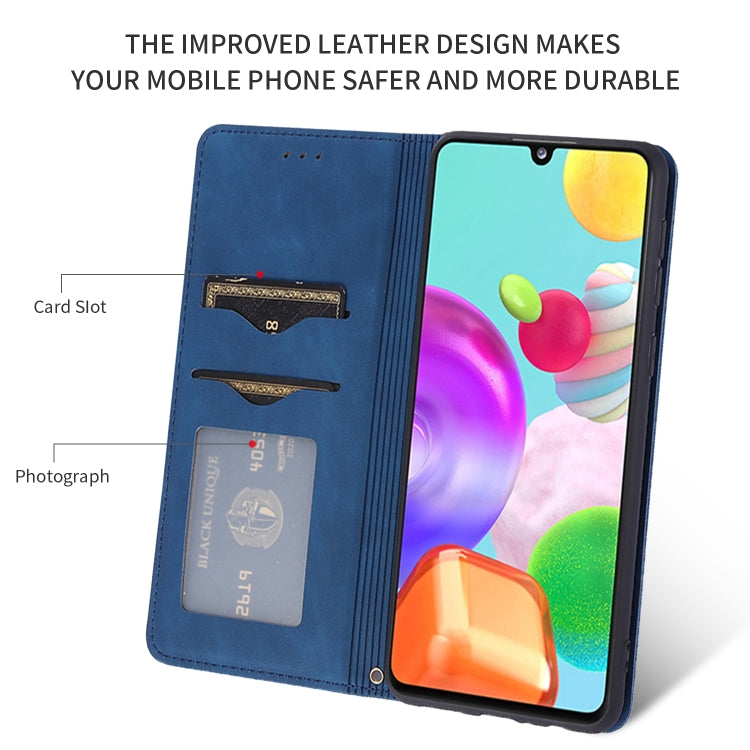 For Samsung Galaxy A41 (EU) Retro Skin Feel Business Magnetic Horizontal Flip Leather Case