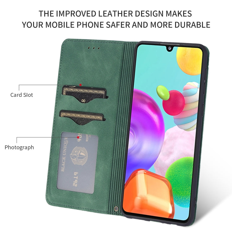 For Samsung Galaxy A41 (EU) Retro Skin Feel Business Magnetic Horizontal Flip Leather Case