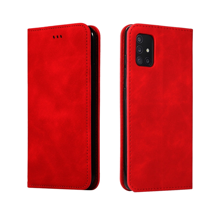 For Samsung Galaxy A51 5G Retro Skin Feel Business Magnetic Horizontal Flip Leather Case