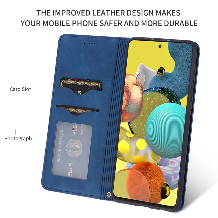 For Samsung Galaxy A71 5G Retro Skin Feel Business Magnetic Horizontal Flip Leather Case