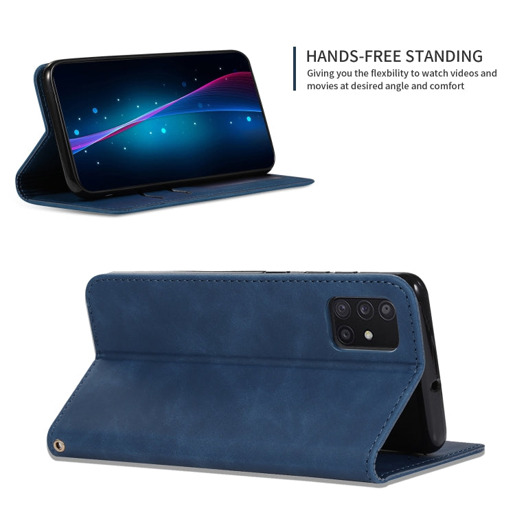 For Samsung Galaxy A71 5G Retro Skin Feel Business Magnetic Horizontal Flip Leather Case