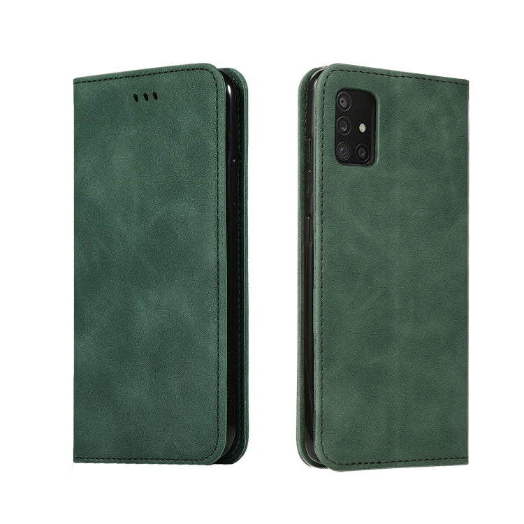 For Samsung Galaxy A71 5G Retro Skin Feel Business Magnetic Horizontal Flip Leather Case