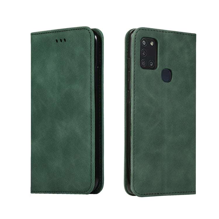 For Samsung Galaxy A21s Retro Skin Feel Business Magnetic Horizontal Flip Leather Case
