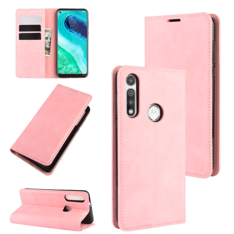 For Motorola Moto G Fast Retro-skin Business Magnetic Suction Leather Case with Holder & Card Slots & Wallet