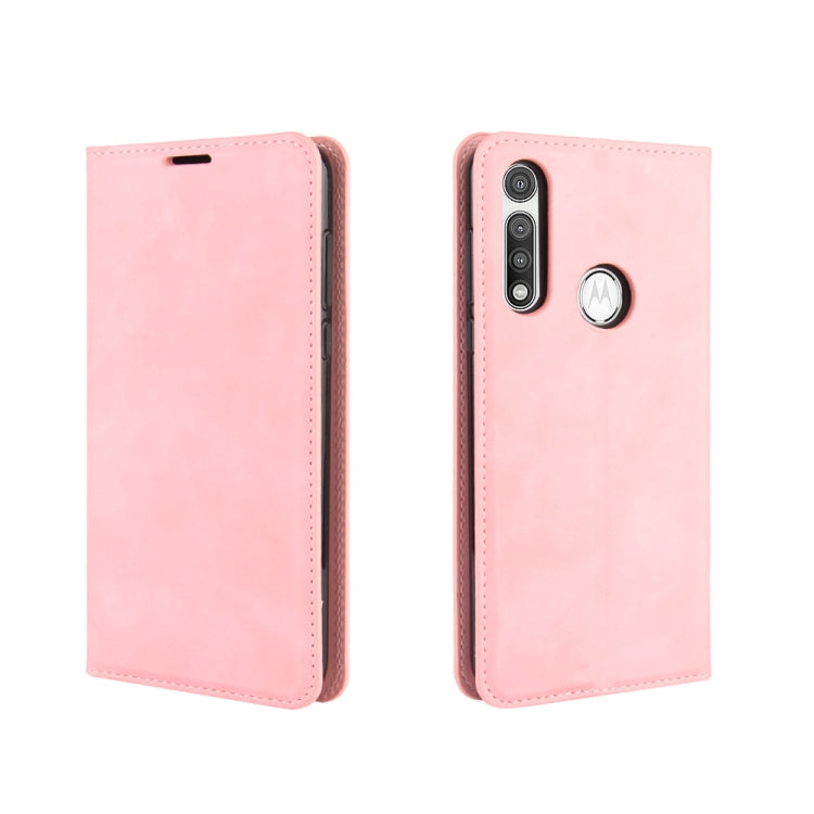 For Motorola Moto G Fast Retro-skin Business Magnetic Suction Leather Case with Holder & Card Slots & Wallet