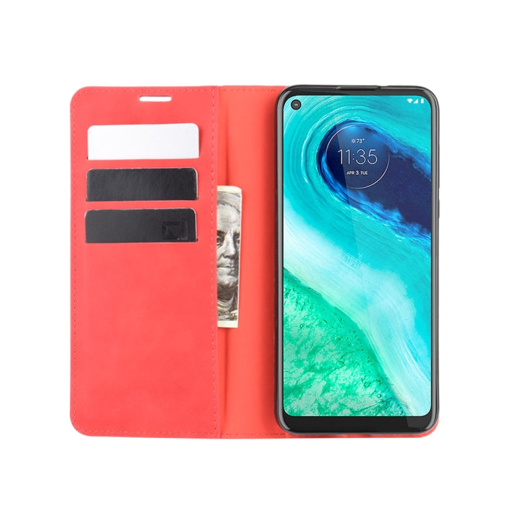 For Motorola Moto G Fast Retro-skin Business Magnetic Suction Leather Case with Holder & Card Slots & Wallet