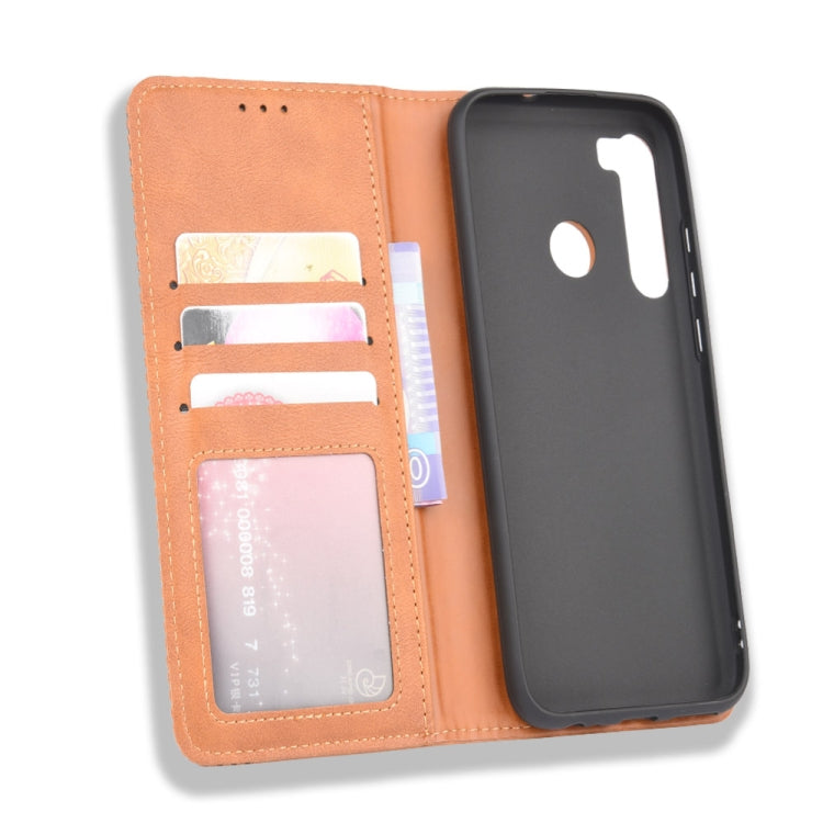 For HTC Desire 20 Pro Magnetic Buckle Retro Crazy Horse Texture Horizontal Flip Leather Case  , with Holder & Card Slots & Photo Frame