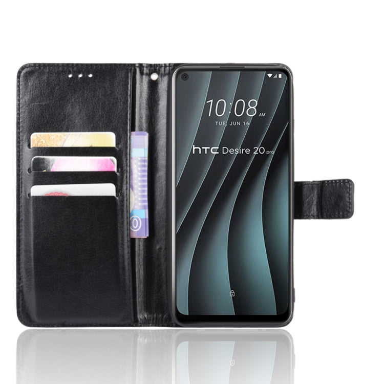 For HTC Desire 20 Pro Retro Crazy Horse Texture Horizontal Flip Leather Case , with Holder & Card Slots & Photo Frame