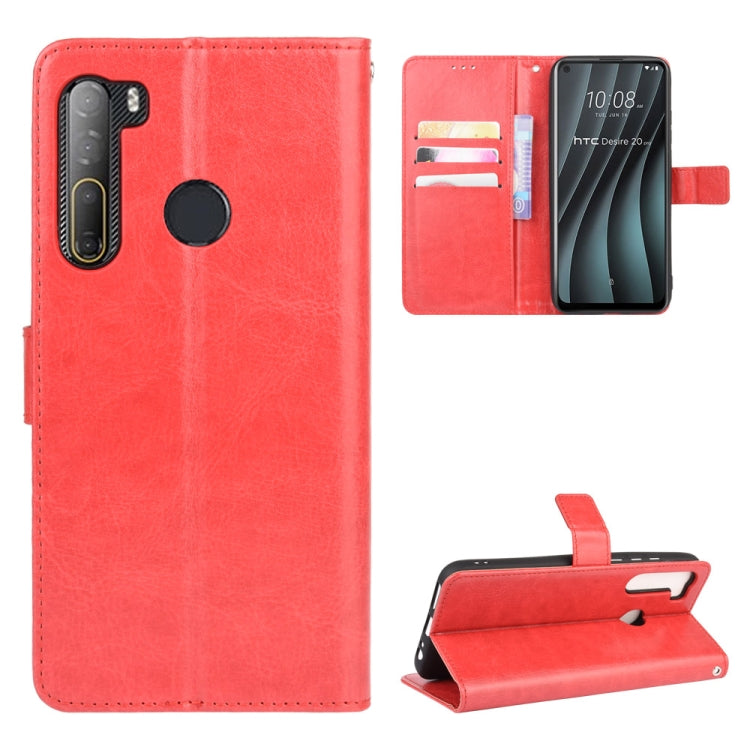 For HTC Desire 20 Pro Retro Crazy Horse Texture Horizontal Flip Leather Case , with Holder & Card Slots & Photo Frame
