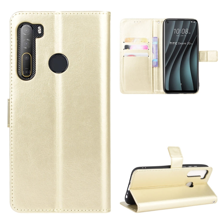 For HTC Desire 20 Pro Retro Crazy Horse Texture Horizontal Flip Leather Case , with Holder & Card Slots & Photo Frame
