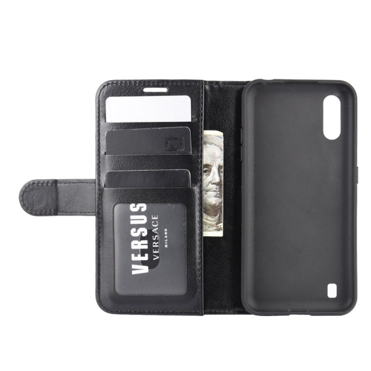 For Samsung Galaxy M01 R64 Texture Single Horizontal Flip Protective Case with Holder & Card Slots & Wallet& Photo Frame