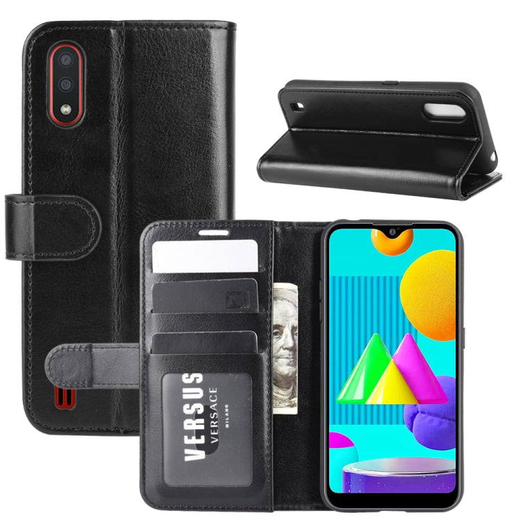 For Samsung Galaxy M01 R64 Texture Single Horizontal Flip Protective Case with Holder & Card Slots & Wallet& Photo Frame