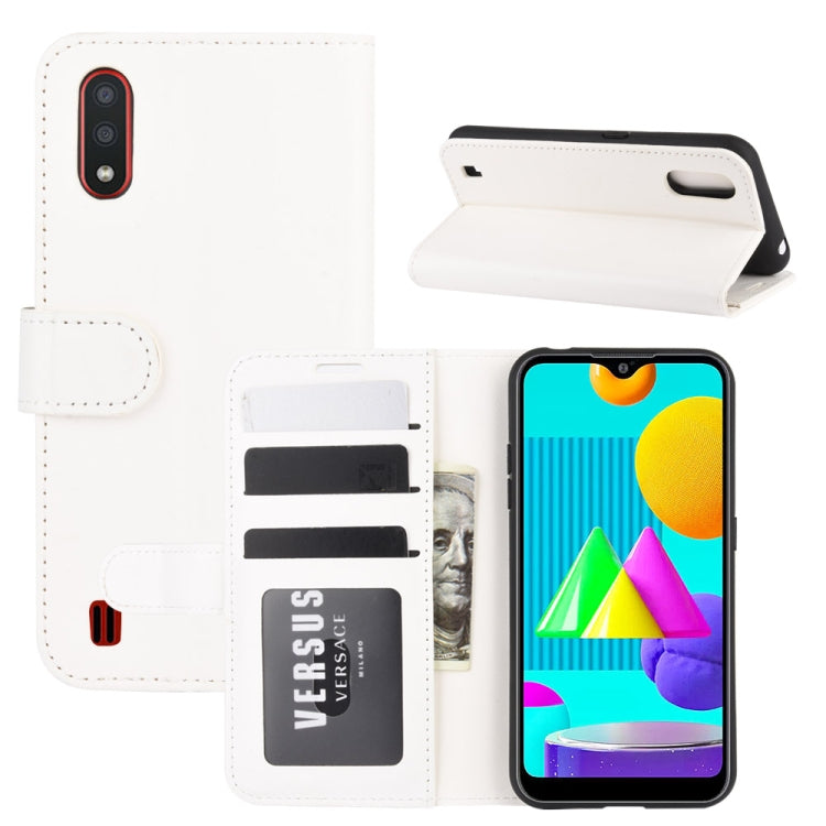 For Samsung Galaxy M01 R64 Texture Single Horizontal Flip Protective Case with Holder & Card Slots & Wallet& Photo Frame