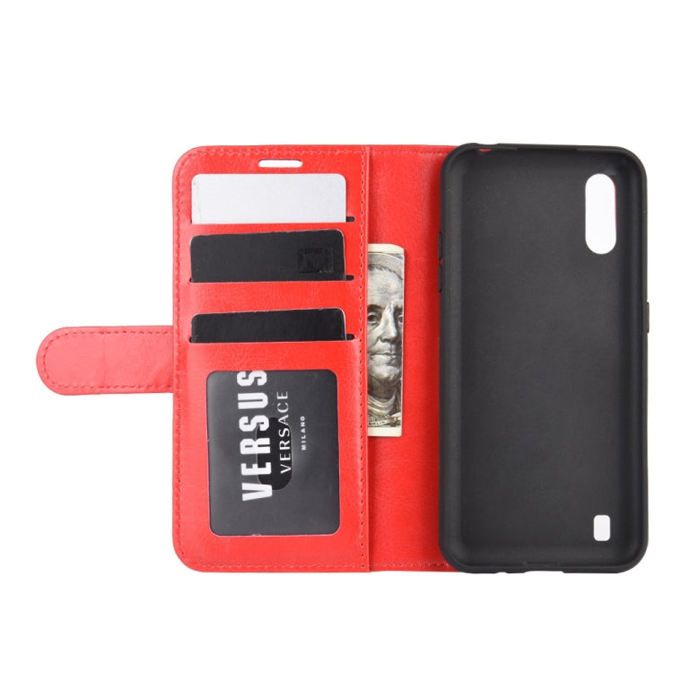 For Samsung Galaxy M01 R64 Texture Single Horizontal Flip Protective Case with Holder & Card Slots & Wallet& Photo Frame