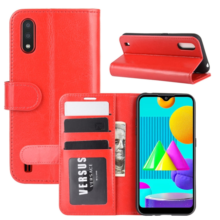 For Samsung Galaxy M01 R64 Texture Single Horizontal Flip Protective Case with Holder & Card Slots & Wallet& Photo Frame