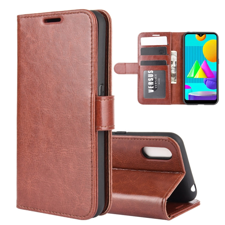 For Samsung Galaxy M01 R64 Texture Single Horizontal Flip Protective Case with Holder & Card Slots & Wallet& Photo Frame