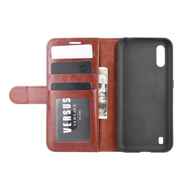 For Samsung Galaxy M01 R64 Texture Single Horizontal Flip Protective Case with Holder & Card Slots & Wallet& Photo Frame