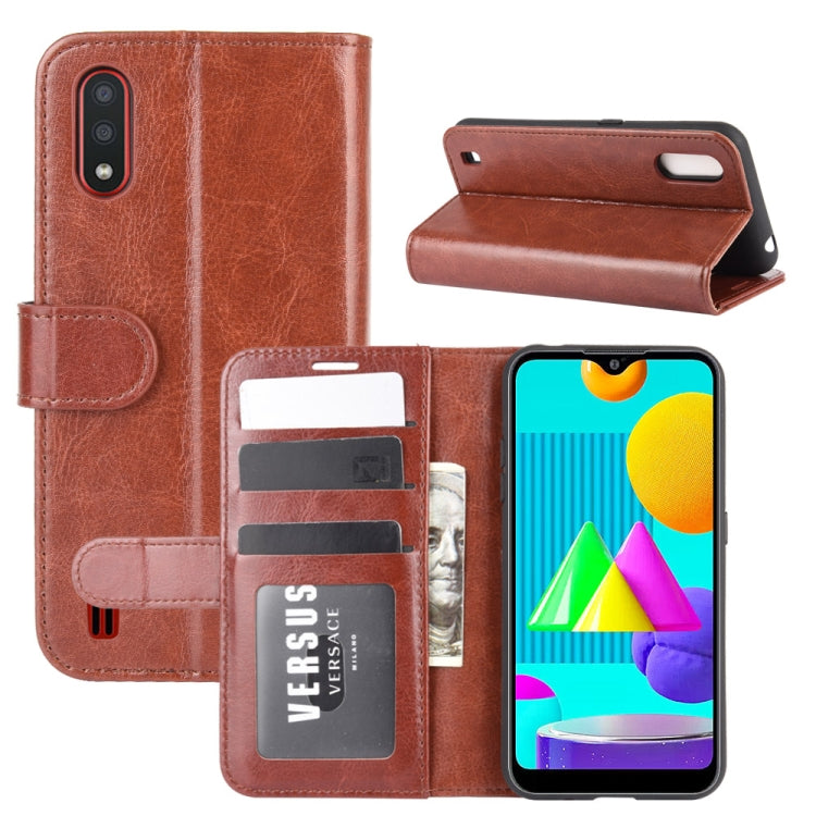 For Samsung Galaxy M01 R64 Texture Single Horizontal Flip Protective Case with Holder & Card Slots & Wallet& Photo Frame