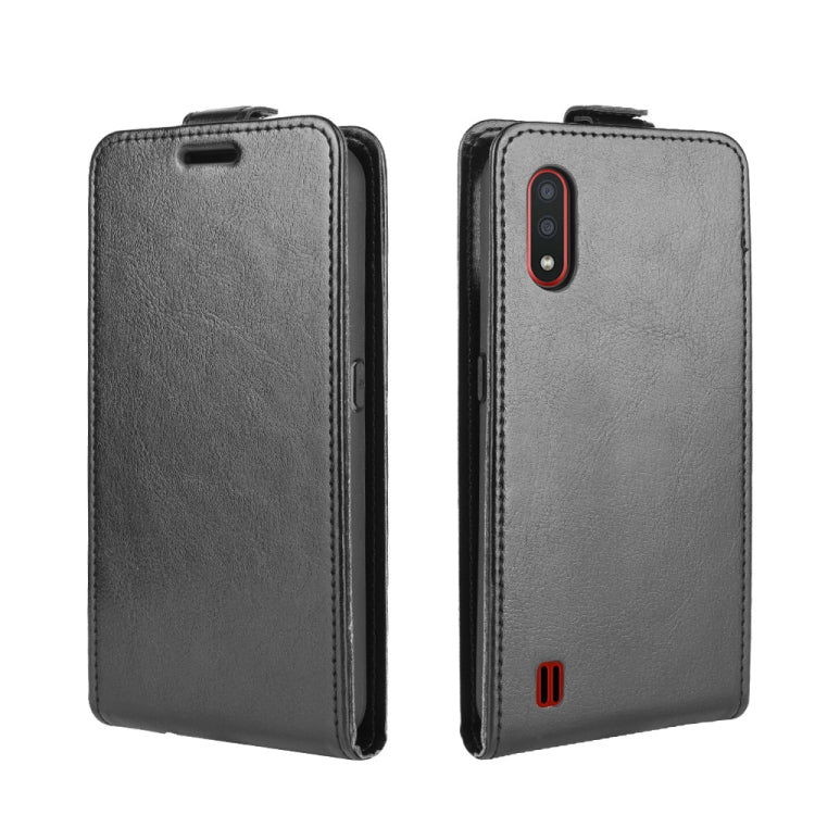 For Samsung Galaxy M01 R64 Texture Single Vertical Flip Leather Protective Case with Card Slots & Photo Frame