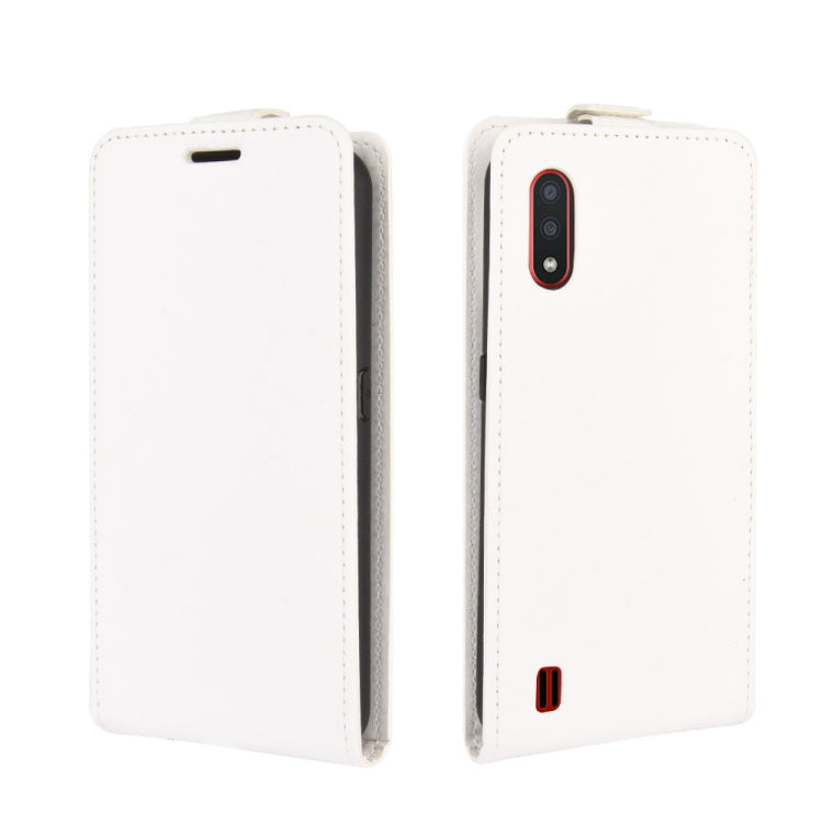 For Samsung Galaxy M01 R64 Texture Single Vertical Flip Leather Protective Case with Card Slots & Photo Frame