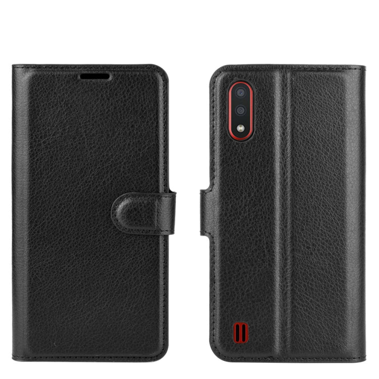 For Samsung Galaxy M01 Litchi Texture Horizontal Flip Protective Case with Holder & Card Slots & Wallet