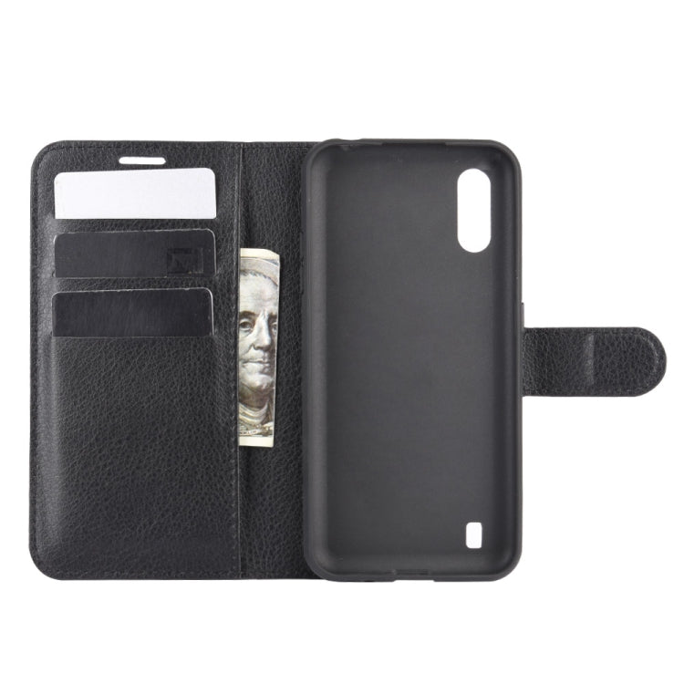 For Samsung Galaxy M01 Litchi Texture Horizontal Flip Protective Case with Holder & Card Slots & Wallet